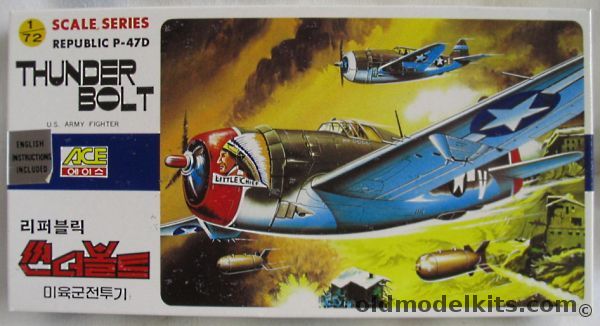 Ace 1/72 Republic P-47D Thunderbolt - Eagleston's Aircraft 353FG/354FS/19th Air Force - 'Little Chief' - Thunderbolt Mk.II RAF, 1029 plastic model kit